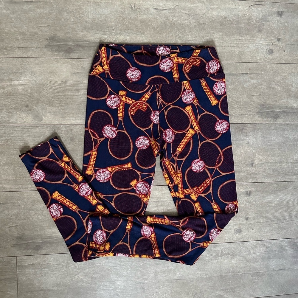 LuLaRoe Tennis Racket Ball Leggings One Size